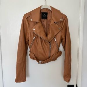 LIKE NEW Bagatelle Cognac Faux Leather Jacket